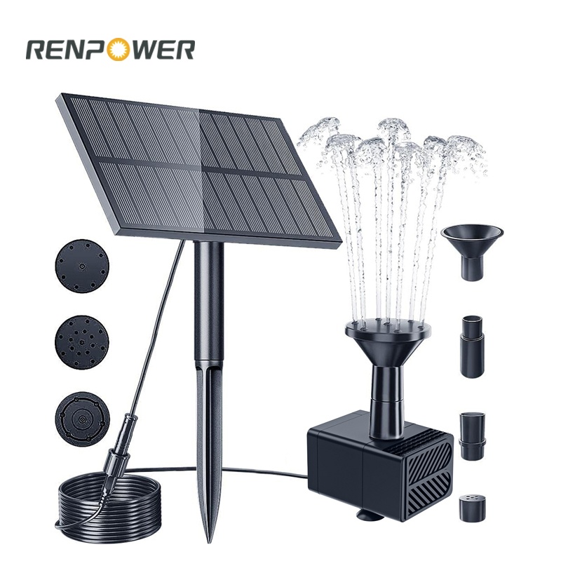 น้ำพุพลังงานแสงอาทิตย์ยอดนิยม 1.5W กราวด์ปลั๊กสแควร์สแควร์แยกน้ำพุกลางแจ้งลานน้ำหิน